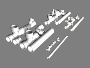pvc plumbing pipe collection 3D Model