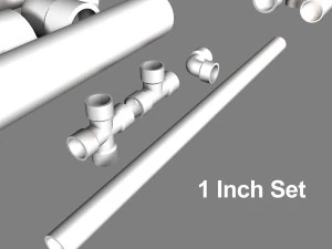 pvc plumbing pipe collection 3D Model