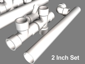 pvc plumbing pipe collection 3D Model