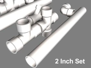 pvc plumbing pipe collection 3D Model
