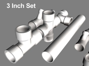 pvc plumbing pipe collection 3D Model