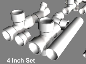pvc plumbing pipe collection 3D Model