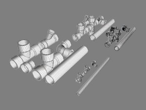 pvc plumbing pipe collection 3D Model