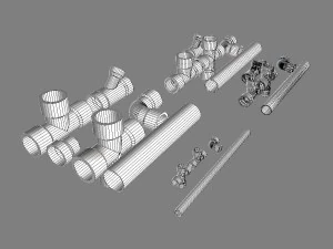 pvc plumbing pipe collection 3D Model