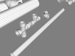 pvc plumbing pipe collection 3D Model