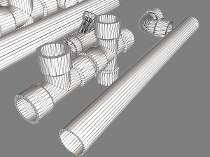 pvc plumbing pipe collection 3D Model