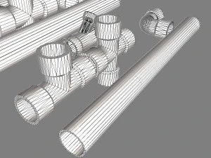 pvc plumbing pipe collection 3D Model