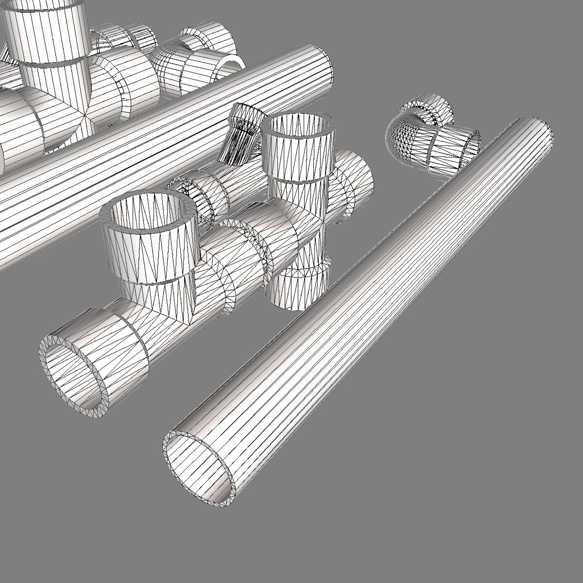 PVC Plumbing Pipe Collection 3D Model in Parts 3DExport