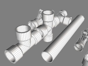 pvc plumbing pipe collection 3D Model