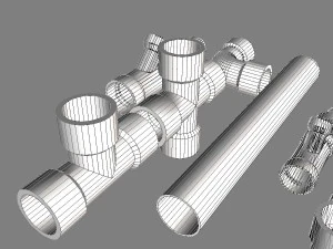 pvc plumbing pipe collection 3D Model
