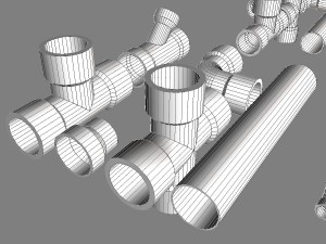 pvc plumbing pipe collection 3D Model