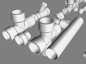 pvc plumbing pipe collection 3D Model