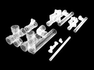 pvc plumbing pipe collection 3D Model
