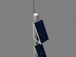 g&uuml;neş enerjili otoyol trafik sens&ouml;r&uuml; 3D Model