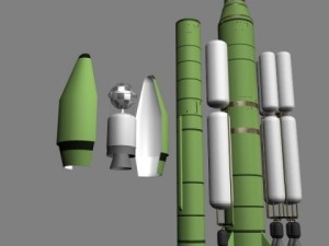 dprk taepo dong 2a slv rocket Modello 3D