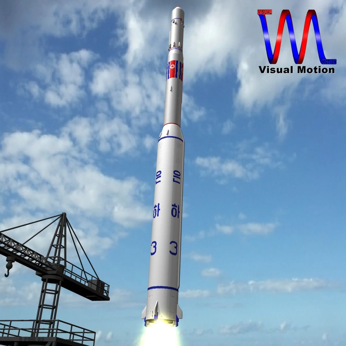 dprk unha3 slv rocket 3D Model .c4d .max .obj .3ds .fbx .stl .blend 