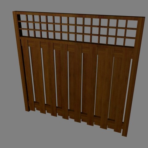 wooden fence 15 3D 模型 .c4d .max .obj .3ds .fbx .stl .blend 