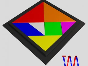 Chinesisches Tangram-Puzzle 3D Modell