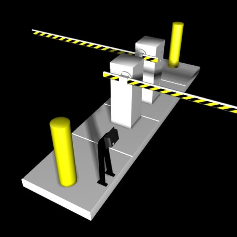 traffic barrier gate 3 Modello 3D .c4d .max .obj .3ds .fbx .stl .blend 