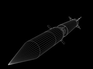 us pgm 11 redstone missile 3D Модель