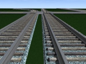 railroad track set Modelo 3D