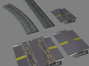 railroad track set 3D Model