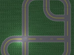 rural road set Modelo 3D