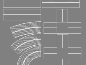 set jalan pedesaan Model 3D
