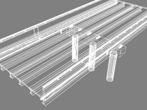 rural road bridge set Modelo 3D