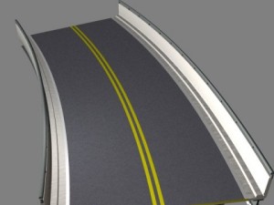 rural road bridge set Modelo 3D