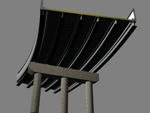 rural road bridge set 3D Model