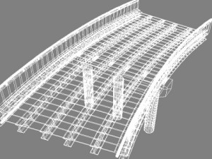 rural road bridge set Modelo 3D
