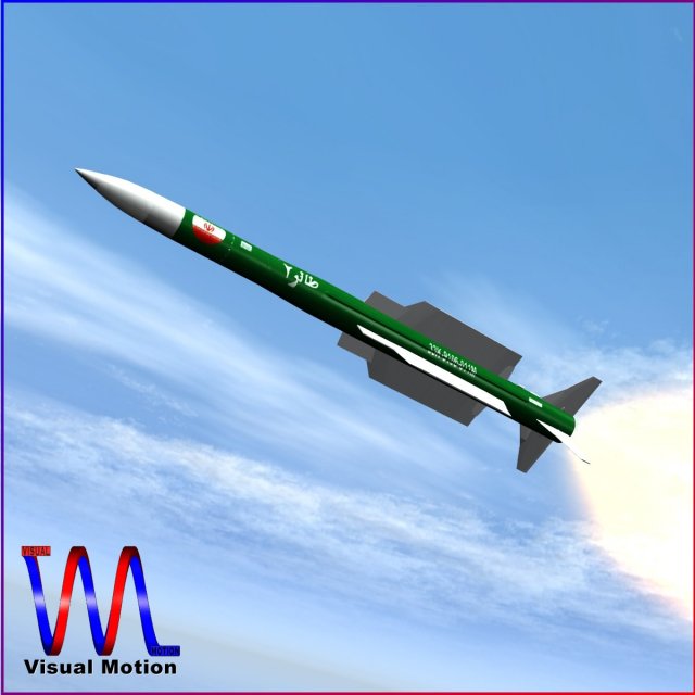 iranian taer-2 missile 3D Model .c4d .max .obj .3ds .fbx .stl .blend 