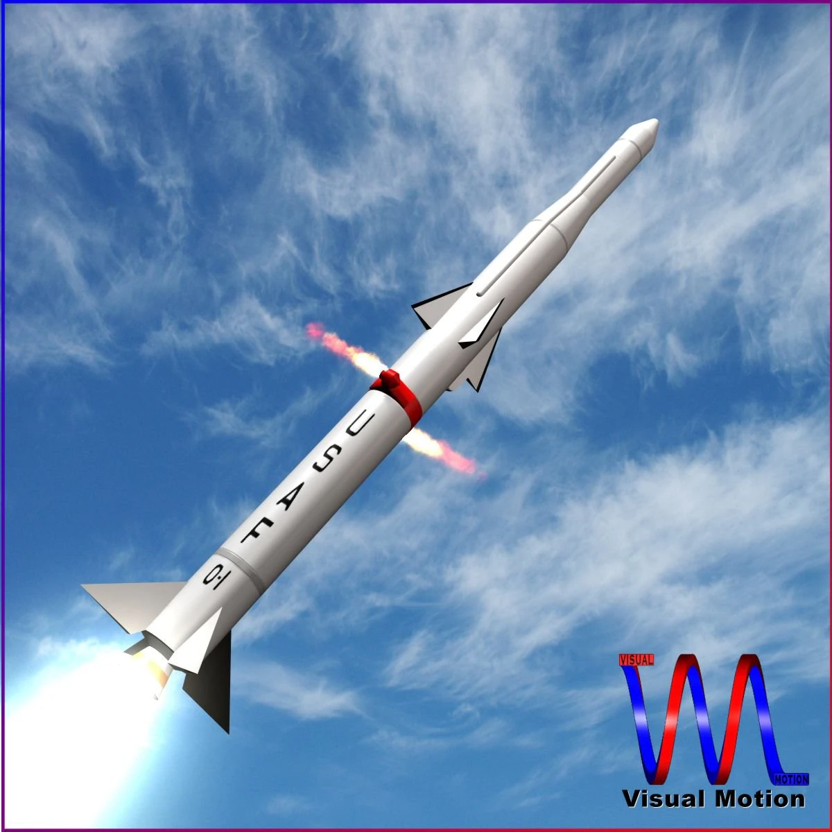 usaf blue scout jr rocket 3D Model .c4d .max .obj .3ds .fbx .stl .blend
