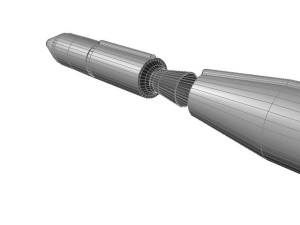 usaf blue scout jr rocket 3D Model