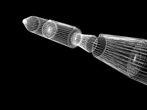 usaf blue scout jr rocket 3D Model