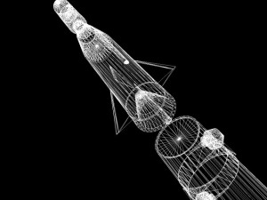 usaf blue scout jr rocket 3D Model