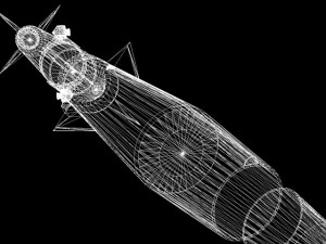usaf blue scout jr rocket 3D Model