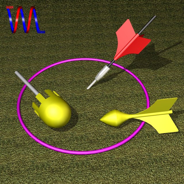 lawn dart set Model 3D .c4d .max .obj .3ds .fbx .stl .blend 