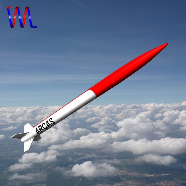 us arcas sounding rocket 3Dモデル .c4d .max .obj .3ds .fbx .stl .blend 