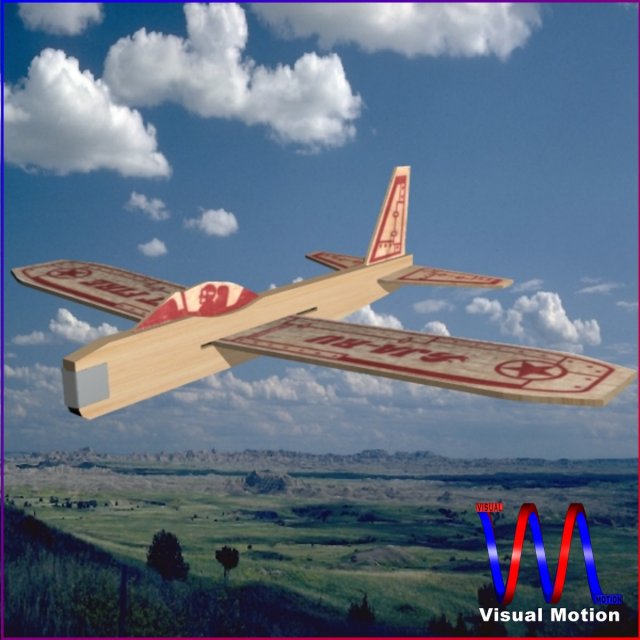 balsawood glider 002 3D Model .c4d .max .obj .3ds .fbx .stl .blend 