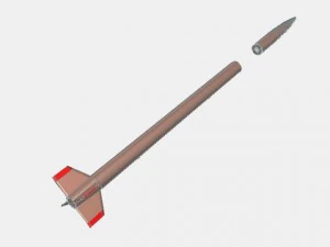 японская ракета МТ135 3D Модель