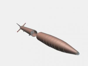 японская ракета МТ135 3D Модель