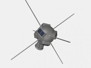 vanguarda e sat&eacute;lite Modelo 3D