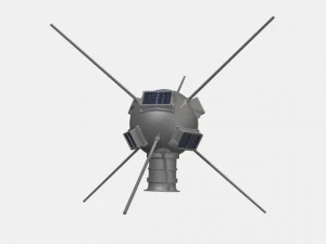 vanguarda e sat&eacute;lite Modelo 3D