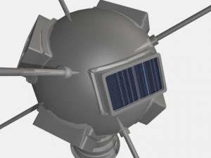vanguarda e sat&eacute;lite Modelo 3D
