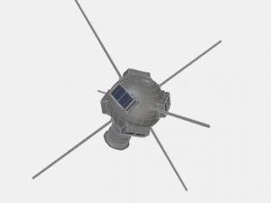 vanguarda e sat&eacute;lite Modelo 3D