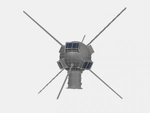 vanguarda e sat&eacute;lite Modelo 3D