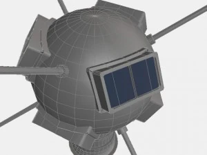 vanguarda e sat&eacute;lite Modelo 3D
