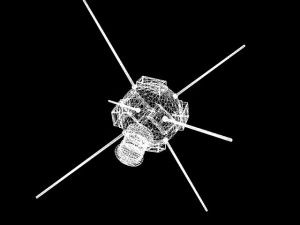 vanguarda e sat&eacute;lite Modelo 3D